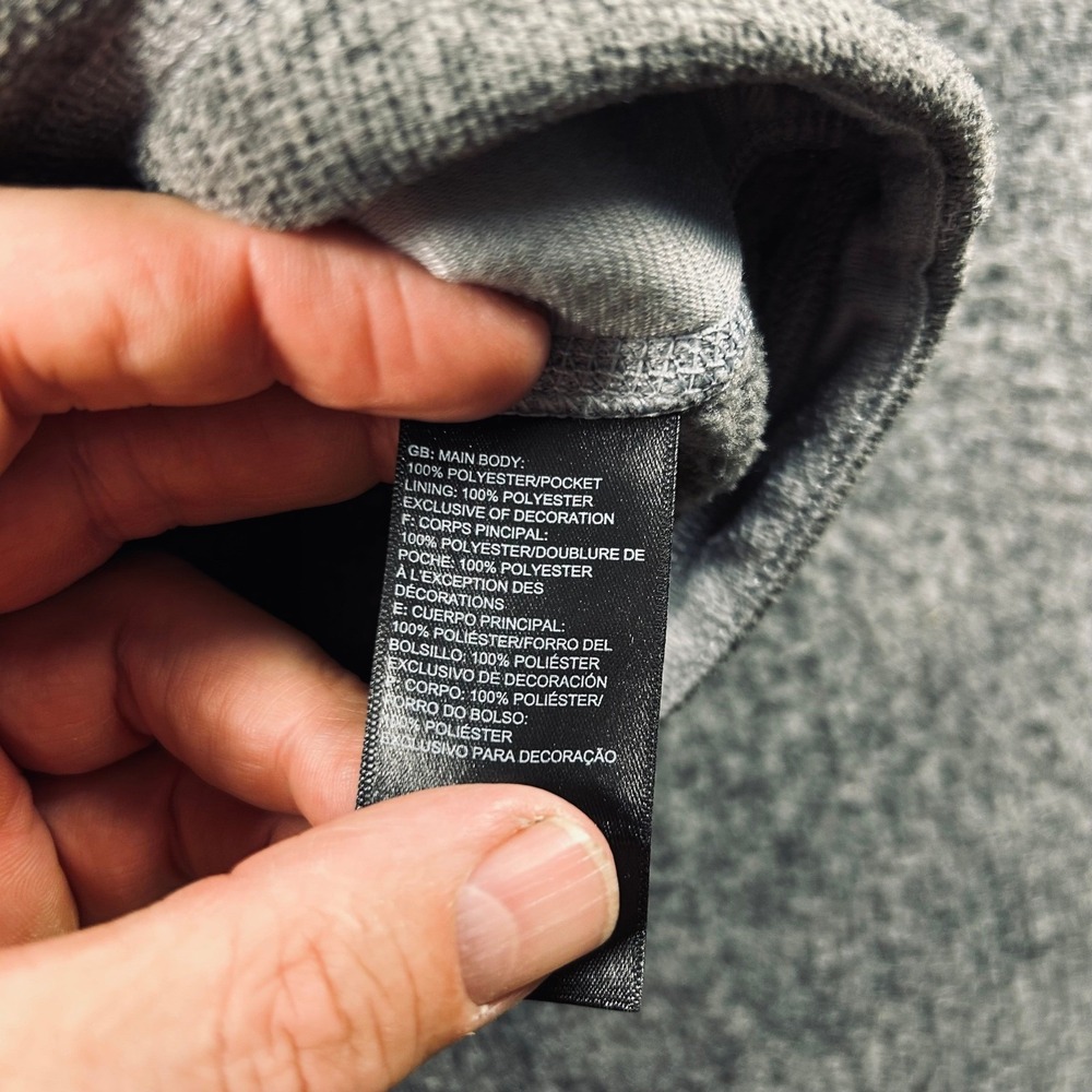 The North Face Mens Gordon Lyons Fleece Vest Grey Full Zip XL Intrepid Logo - Picture 5 of 10